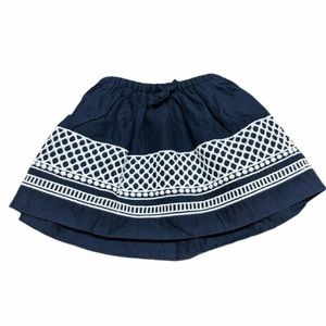 J. CrewCuts Navy Blue/White Girls Skirt Size 8 NWT